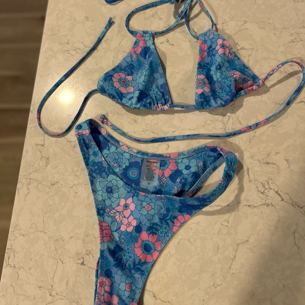Kulani Kinis Blue and Pink Floral Bikini